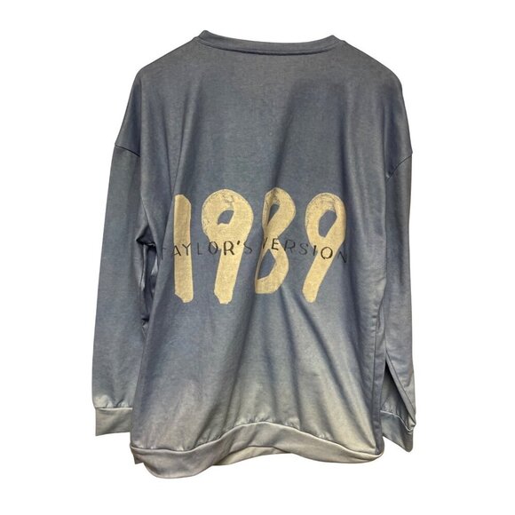 Taylor Swift 1989 Taylor's Version Blue Microfiber Sweatshirt Top Shirt  Large - Picture 4 of 8